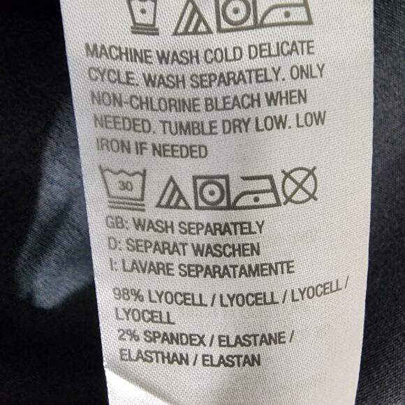 Denim & Co Women Stretch Chambray Tunic Side Pockets Dark Wash Size Small Button - Picture 11 of 12